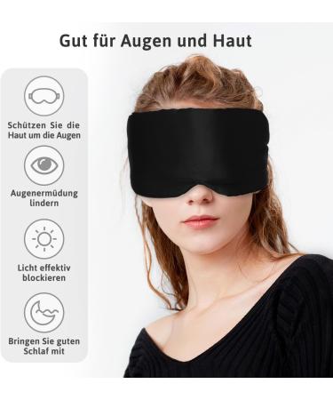 ATREEEBAG Silk Sleep Mask - 100% Skin-Friendly Eye Mask for Men & Women Adjustable Velcro Perfect for Home & Travel (Deep Black) - Buy Online on GoSupps.com