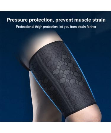 Tofbs 2-Piece Compression Thigh Bandage for Men & Women | Breathable Elastic Support for Knee Tendon & Quadriceps Injuries | Muscle Pain Relief (Large) - Buy Online on GoSupps.com