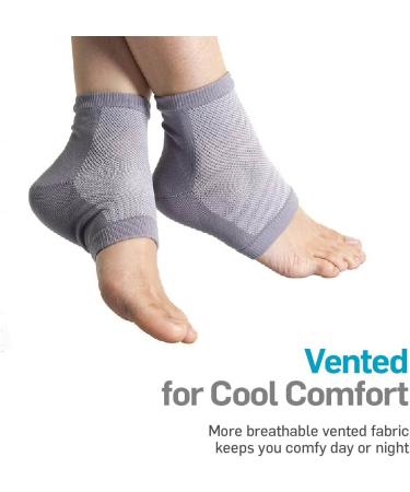 NatraCure Vented Moisturizing Gel Heel Sleeves - Skin Softening Treatment Socks for Cracked Heels & Dry Feet - Gray, Large - Buy Online on GoSupps.com