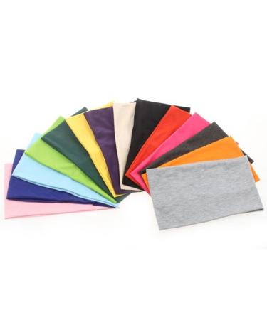 Yeshan Pack of 12 Wide 5 Inch Wicking Athletic Bandana Headbands - Candy Colors - Stretchy Head wrap for Sports and Fashion - Buy Online on GoSupps.com