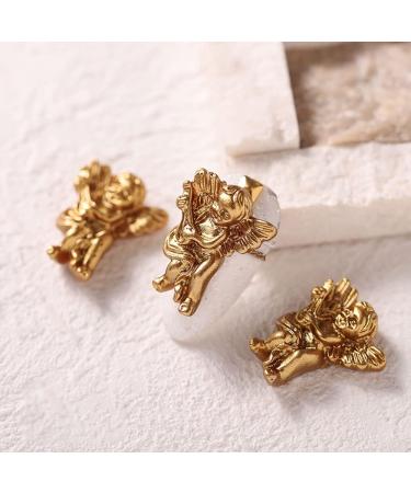 10pcs Baroque Angel Baby Nail Charms - 3D Embossed Cupid Charms for DIY Manicure - Gold Nail Accessories - Buy Online on GoSupps.com