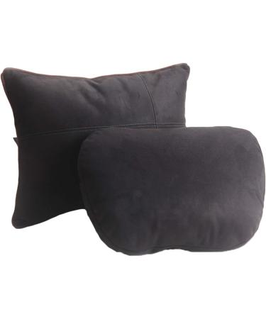 KWAKs Maybach Design S-Class Headrest & Waist Pillow Set - Super Soft Auto Cushions with Lordosis Support Black Suede Cover & PP Cotton Filling - Buy Online on GoSupps.com