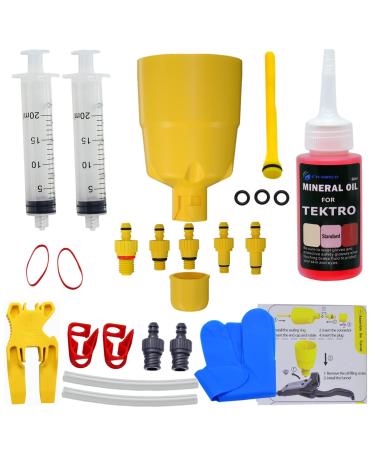 CYCOBYCO Bleed Kit for TEKTRO-TRP Hydraulic Disc Brakes I Bicycle Brakes Service Kit I Bleed Set with Hydraulic Mineral Oil for Disc Brake Perfect Bleeding of The Bicycle Brake