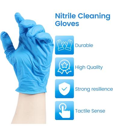 PoDhey Nitrile Cleaning Gloves Reusable Nitrile Gloves Latex-Free Powder-Free Nitrile Gloves Non-slip Cleaning Gloves High Elasticity Comfortable Nitrile Gloves for Cleaning Food Prep A - Buy Online on GoSupps.com