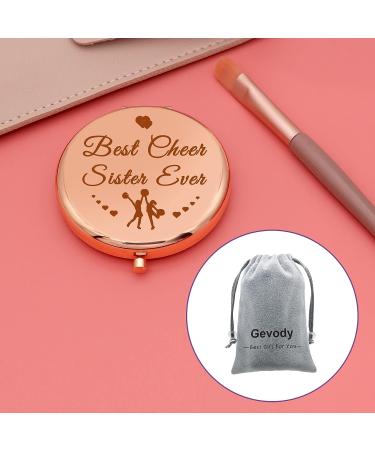 Sister Cheerleading Gift Compact Makeup Mirror - Friendship Gifts for Cheerleaders - Rose Gold Pocket Mirror - Buy Online on GoSupps.com