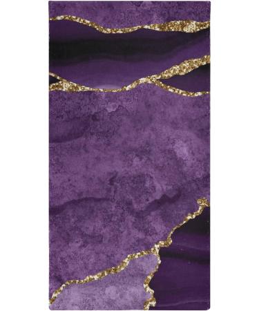 2 Pack Purple Gold Agate Pattern Towels - Perfect for Skincare, Kitchen, and Bath - Buy Online on GoSupps.com
