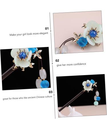 minkissy 1pc Updo Hairpin Hair Stick Pin Hair Chopsticks Retro Hairpin Bun Hair Clip Curly Hair Stick Chinese Hair Sticks Vintage Hairpin Jade Hair Stick The Flowers Wooden Stone Flower - Buy Online on GoSupps.com