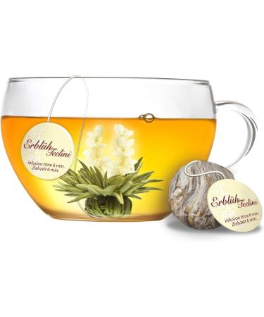 Creano Blooming Tea Gift Set in Wooden Box - 12 Flowering Tea Cups - Black & White Tea - Buy Online on GoSupps.com