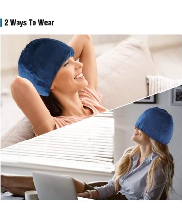 Hilph Gel Ice Cap for Migraine Relief - Reusable Headache Cold Therapy Mask with 4 Gel Packs - Tension Headache, Puffy Eyes, Sinus, Stress Relief - Buy Online on GoSupps.com