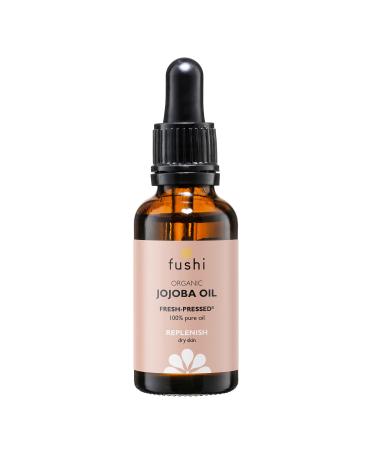 Fushi Organic Jojoba Oil 30ml Best for Skin Cleansing Dry Skin & Dry Hair Fresh-Pressed Rich in Vitamin E Hypoallergenic Oil Ethical & Vegan Society Approved Manufactured in the UK