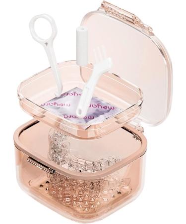 Prosthesenbox | Retainer Box & Cleaning Cup with Filter | Travel Storage for Prosthesis & Tooth Protection (Apricot) - Buy Online on GoSupps.com