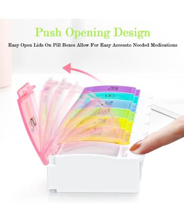 Push Button 7-Day Pill Case | Arthritis-Friendly Medicine Planner & Vitamin Organizer - Large Compartments for Easy Use - Buy Online on GoSupps.com
