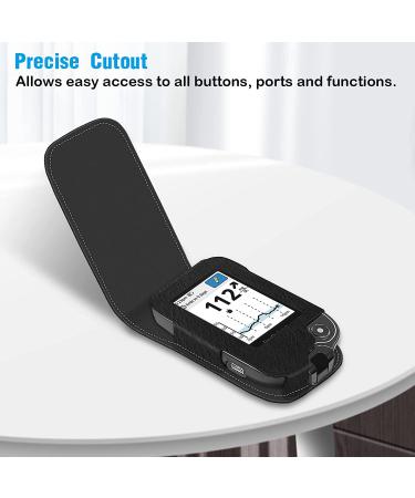 MedMax Freestyle Libre 2 PU Leather Protective Case - Lightweight Shockproof Diabetic Storage with Carabiner Clip - Black - Buy Online on GoSupps.com