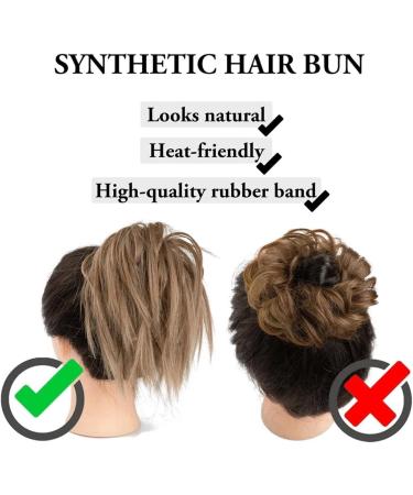 Hair Bun Hairpiece for Women Synthetic Fake Hair Messy Bun Chignon Elastic Flexible Band Scrunchy Scrunchie Curly Hairpiece Synthetic Extension Hair Chignons(Jet black) - Buy Online on GoSupps.com