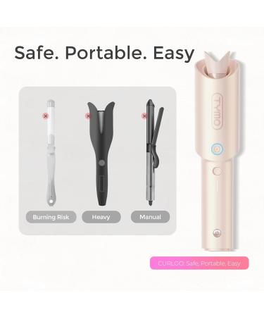 Buy TYMO Curlgo Eco 1 Inch Cordless Automatic Rotating Curling Iron - Dual Voltage Travel Hair Curler for Beach Waves Safe & Tangle-Free Gold Blush - Buy Online on GoSupps.com