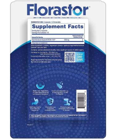Florastor Dual Action Probiotic Supplement Strengthens Digestive & Immune Health Balances Gut Flora 500mg Saccharomyces Boulardii CNCM-I-745 (3 Bottles 30 Capsules Each) - Buy Online on GoSupps.com