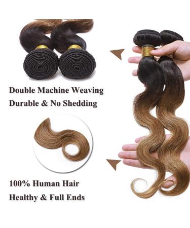 Buy SEGO Brazilian Human Hair Bundles - 100% Unprocessed Body Wave Weave Extensions - Virgin Natural Black & Honey Blonde - 16 Inch - Buy Online on GoSupps.com