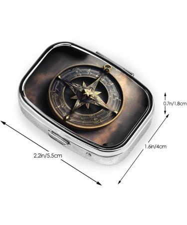 Magical Norse Runes Compass Pill Case | Travel Pill Organizer & Gift | Cute 2 Compartment Pocket Size - Buy Online on GoSupps.com