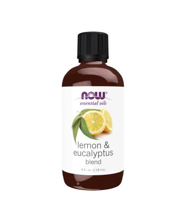 NOW Essential Oils Lemon & Eucalyptus Oil Blend Invigorating Aromatherapy Scent Blend of Pure Lemon Oil and Pure Eucalyptus Oil Vegan Child Resistant Cap 4-Ounce 4 Fl Oz (Pack of 1)