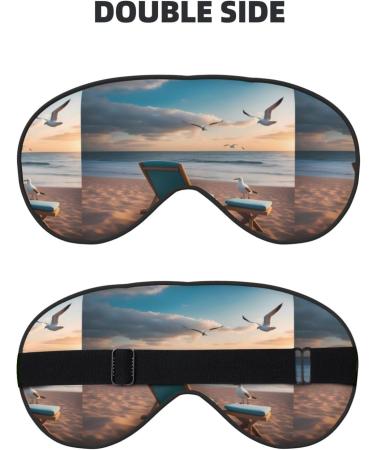 Seashore Adjustable Blackout Sleep Eye Mask - Unisex Elastic Design for Home Travel Yoga & Office Naps - Buy Online on GoSupps.com