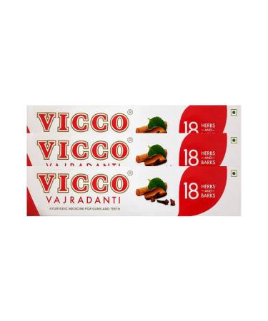 Vicco Vajradanti Ayurvedic Toothpaste for Strong Teeth and Gums 200 grams 3-pack (3 x 200 g)