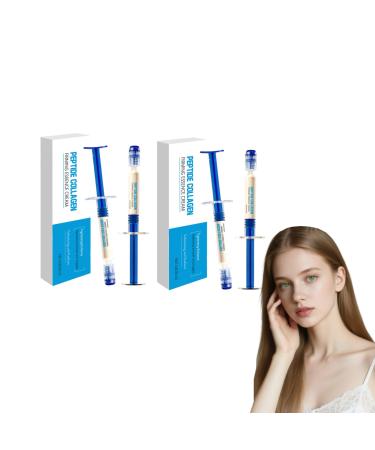 VKaoess Firming cream with collagen and polypeptides - Elastic essence cream with collagen and peptides - Anti-wrinkle firming lotion to tone and lift the skin 2 units (2 boxes)