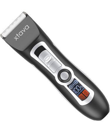Xtava Pro Cordless Hair Clippers and Beard Trimmer - 4.5 Hour Long Life Battery, LCD Display, Titanium and Ceramic Blades - Includes Length Guide Combs, Storage Bag, and Charging Adapter