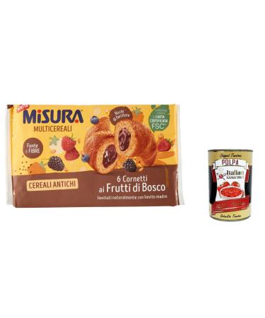 Italian Gourmet E.R. Misura Multicereali Cornetti Ai Frutti Di Bosco Pack of 12 croissants with multigrain berries | With aged grains 298 g + Polpa Italian Gourmet 400 g
