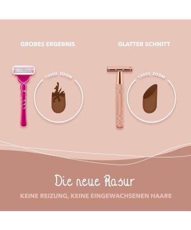 Bamboozy Razor Plane for Women - Eco-Friendly Safety Razor | Aluminum Double Edge Wet Razor (20 Blades) - Zero Waste Rose Gold - Buy Online on GoSupps.com