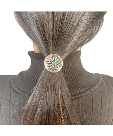Concho Metal Ponytail Holder Set - Squash Blossom Hair Ties Bundle | BW34 - Buy Online on GoSupps.com