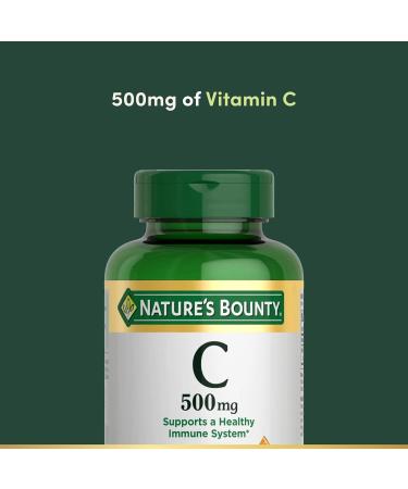 Nature's Bounty Vitamin C 500mg Supports a Healthy Immune System Daily Vitamin Supplement 250 Vegetarian Tablets (Pack of 2) - Buy Online on GoSupps.com