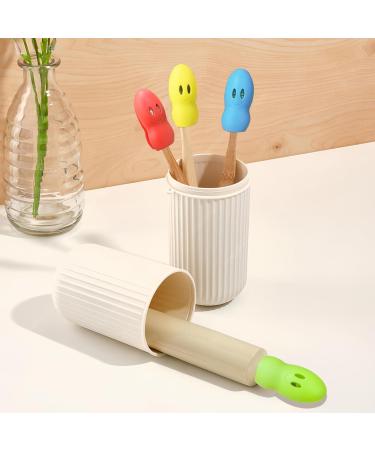 Andiker Toothbrush Cover Set - 6 Fish-Shaped Silicone Travel Caps in Macaron Colors - Perfect for Travel & Business Trips - Buy Online on GoSupps.com