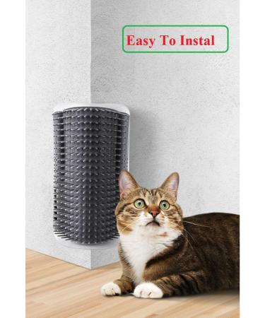 Cat Self Grooming Accessories | Cat Corner Brush with Catnip | Pets Corner Adhesive Rubbing Brush | Cat Accessories for Face and Body Rubs - Buy Online on GoSupps.com