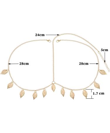 Zoestar Boho Head Chain Gold Leaf Tassel Hair Jewelry Bridal Headpiece Festival Headband for Women and Girls - Buy Online on GoSupps.com