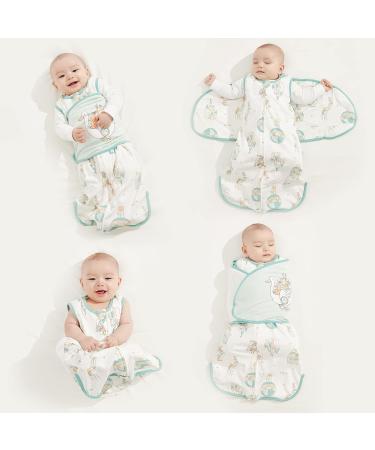 Duomiaomiao Baby Sleeping Bag Swaddle | Premium Cotton | 3-Way Adjustable Wearable Blanket | Butter Soft Sleep Sack for Newborn Babies 0-6 Months | Infant Boy Girl Animal Travel | 66cm - Buy Online on GoSupps.com