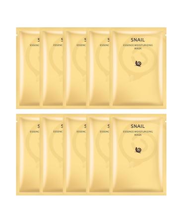 KOAHDE Snail Moisturizing Silk Tearing Facial Mask Snail Anti-Aging Facial Mask Snail Anti-Wrinkle Nourishing Face Mask Snail Brightening Facial Mask Snail Essence Whitening And Moisturizing Mask 10PC