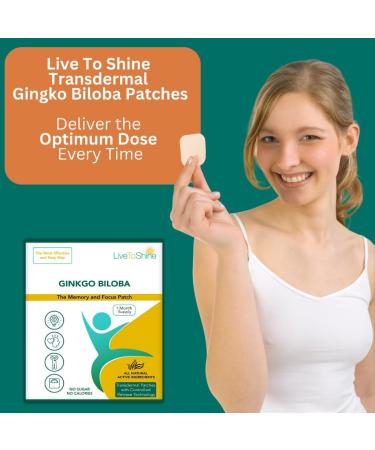 Live To Shine Ginkgo Biloba Patch - 30 Gingko Transdermal Patches - One Month Supply for Women and Men - USA Made - Buy Online on GoSupps.com