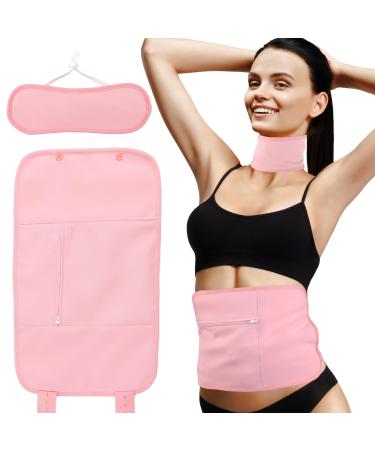 Casting oil pack Massage belt set reusable castor oil pack for the neck and belly removable TPU castor oil pack Casting oil not contained expired (pink)