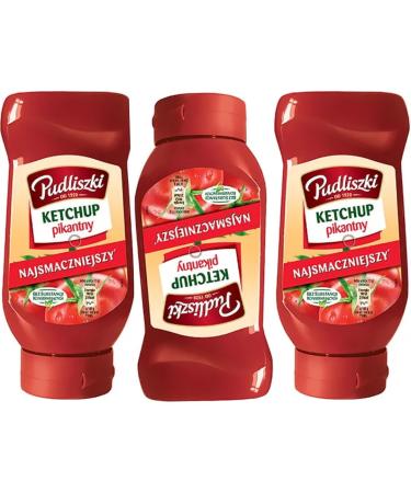 Pudliszki Hot Ketchup 480 Grams x 3 Pieces