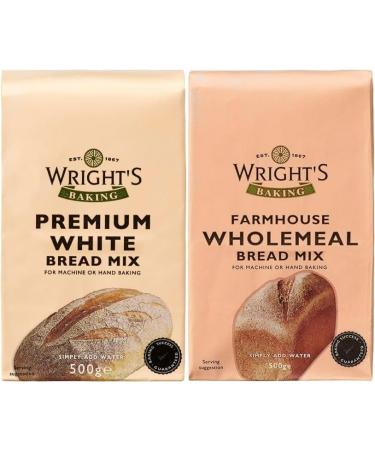 Wright's selection pack | Premium White Bread Mix | Wholemeal bread mix | For Machine or Hand Baking | Suitable for Vegetarians - Buy Online on GoSupps.com
