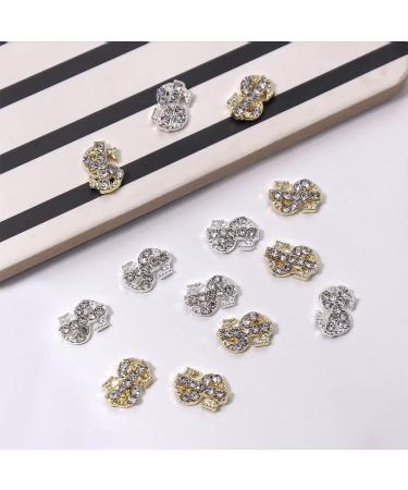 57pcs Gold Letters Nail Stud Alloy Rhinestone + Dollar Sign Money Nail Art Charms for Acrylic Nails - B-Golden - Buy Online on GoSupps.com