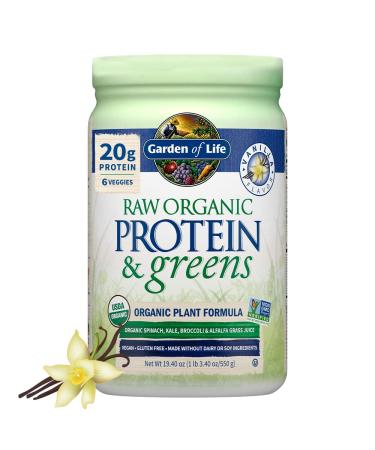 Garden of Life RAW Protein & Greens Organic Plant Formula Vanilla 19.40 oz (550 g)
