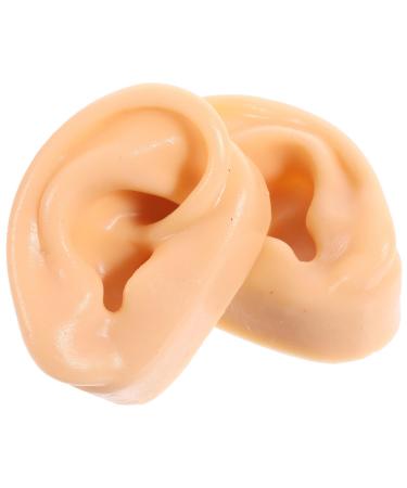Safigle silicone-ear model Human ear model fake ear piercing exercises teaching materials jewelry earrings display for acupuncture-aerial window doll teaching instructions