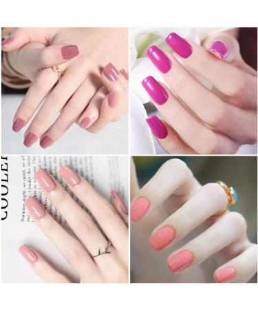 DANNEASY 16 Sheets Nail Polish Stickers - Solid Color Full Nail Wraps for Women - Pink Red Series with Nail File & Cuticle Stick - Acrylic Nail Art - Buy Online on GoSupps.com