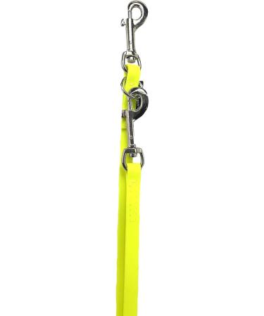 Adjustable Biothane Dog Leash for Small & Large Dogs - 2m to 5m Neon Yellow Silver Hook Durable & Comfortable - Buy Online on GoSupps.com