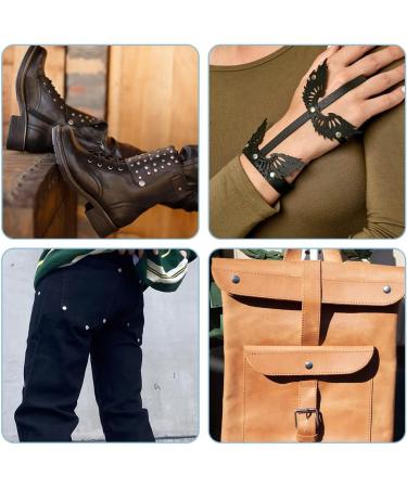 240 Sets TLKKUE Leather Double Cap Rivets - DIY Leather Craft Kit for Bags, Clothes, Shoes, Belts - Silver Decorative Rivets - Buy Online on GoSupps.com