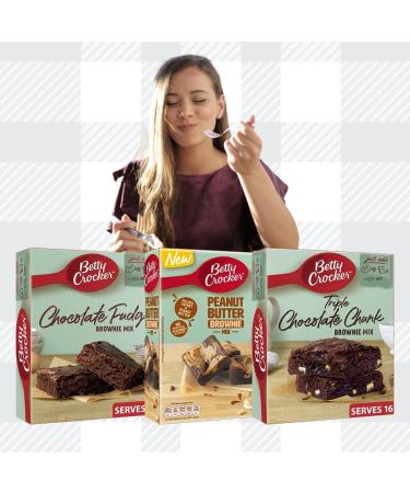 AETN Creations Bake Irresistible Homemade Brownies with Betty Crocker Brownie Mix Pack of Peanut Butter Chocolate Fudge and Triple Chocolate Flavours with AETN Fridge Magnet - Buy Online on GoSupps.com
