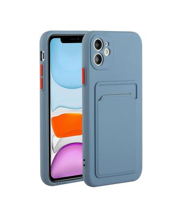 Tivenfezk Nadoli Silicone case for iPhone 15 Plus Ultra thin shockproof scratch -resistant wallet soft TPU protective cover mobile phone case with credit card holder iphone 15 plus gray