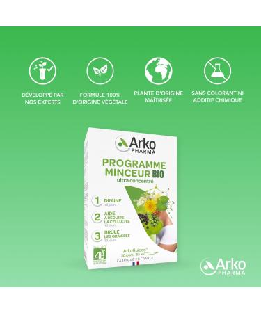 Arkofluides Slimming Program Organic Box - Drainer anti-cellulite and fat burner - 30 ampoules - Buy Online on GoSupps.com
