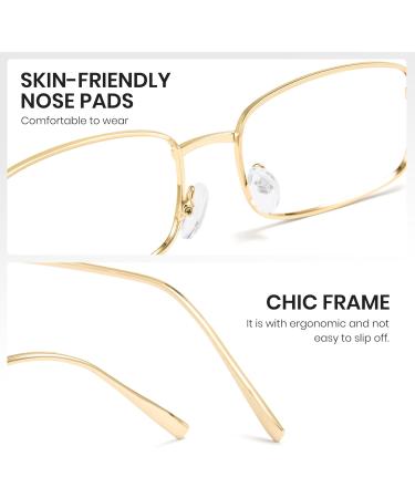 Cyxus Blue Light Filter Glasses for Men & Women - Fashionable Computer & Gaming Safety Glasses - Model 8160 Golden - Buy Online on GoSupps.com